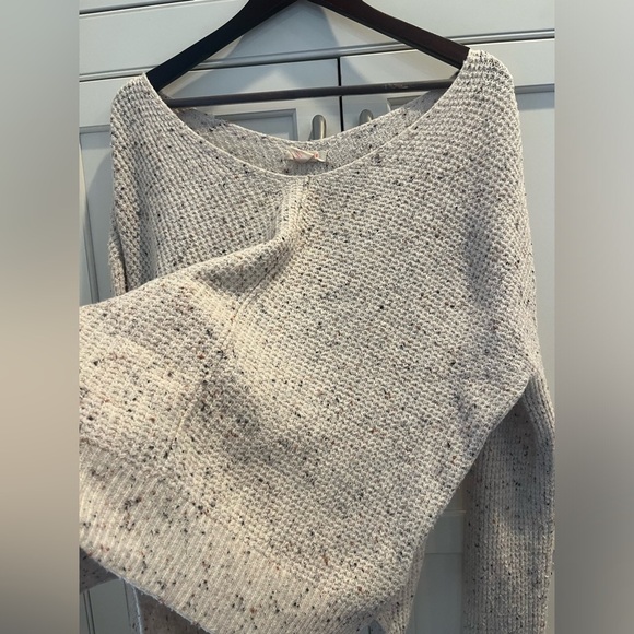 For Thee Womens Size L Waffle Knit V-neck Sweater beige - Picture 2 of 7